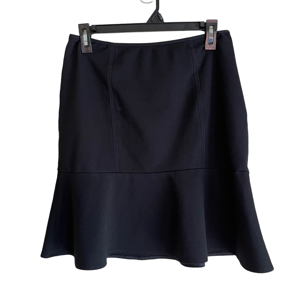 White House Black Market Black Ruffle Hem Pencil Straight Skirt